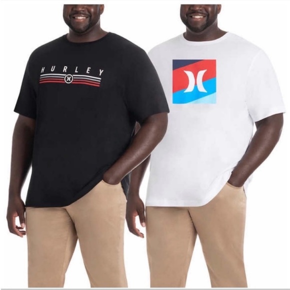 NWT Hurley Men Graphic Tee, 2-Pack BLACK/WHITE - size XXL - Picture 10 of 12